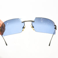 Chanel CC Logo Blue Rimless Rhinestone Sunglasses - Undothedone