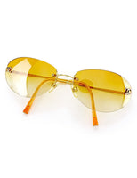 Chanel Gold CC Logo Orange Tinted Sunglasses - Undothedone