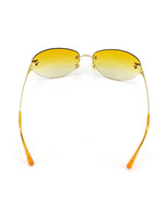 Chanel Gold CC Logo Orange Tinted Sunglasses - Undothedone