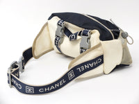 Chanel Sports CC Logo Gray Navy White Pouch Shoulder Waist Body Bag - Undothedone