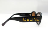 Celine Gold Logo Black Brown Tinted Sunglasses - Undothedone