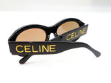 Celine Gold Logo Black Brown Tinted Sunglasses - Undothedone