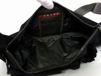 Prada Art.4 VA 056 Vintage Black Red Logo Utility Fanny Waist Bag - Undothedone