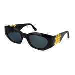 Versace Black Gold Logo Medusa Mod 420 Sunglasses - Undothedone
