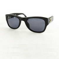 Chanel Gold CC Logo Black Blue Tinted Wayfarer sunglasses - Undothedone