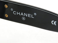 Chanel Gold CC Logo Black Blue Tinted Wayfarer sunglasses - Undothedone