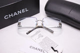 Chanel CC Logo Silver Light Blue Tinted Rhinestone Sunglasses - Undothedone