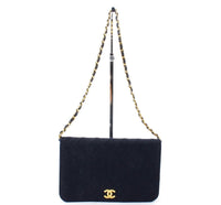 Chanel Dark Navy Blue Quilted Gold CC Logo Chain Flap Bag - Undothedone