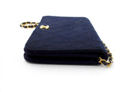 Chanel Dark Navy Blue Quilted Gold CC Logo Chain Flap Bag - Undothedone