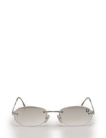 Christian Dior Silver Clear Logo Sunglasses - Undothedone