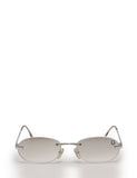 Christian Dior Silver Clear Logo Sunglasses - Undothedone