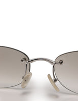 Christian Dior Silver Clear Logo Sunglasses - Undothedone