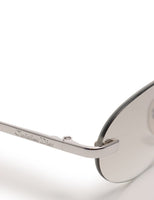 Christian Dior Silver Clear Logo Sunglasses - Undothedone