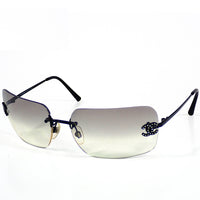 Chanel Rhinestone CC Logo Grey Tinted Black Sunglasses - Undothedone