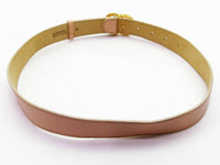 Chanel Calf Leather Gold CC Logo Light Brown Waist Belt - Undothedone