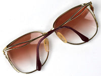 Yves Saint Laurent Vintage Gold  Bordeaux Tinted Sunglasses - Undothedone