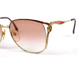 Yves Saint Laurent Vintage Gold  Bordeaux Tinted Sunglasses - Undothedone