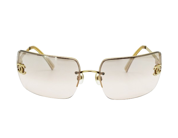 Chanel CC Logo Rhinestone Gold Sunglasses 4092-B – Undothedone