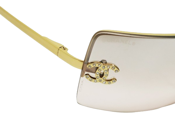 Chanel CC Logo Rhinestone Gold Sunglasses 4092-B – Undothedone