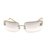 Chanel CC Logo Rhinestone Gold Sunglasses 4104-B - Undothedone