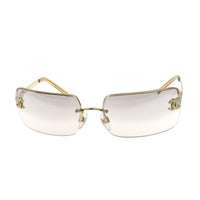 CHANEL, Accessories, Like New Chanel Vintage Y2k Rimless Swarovski Brown  Gold Sunglasses 44 B