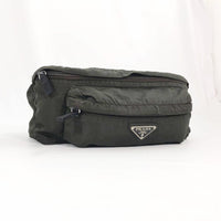 Prada Nylon Army Dark Green Logo Waist Shoulder Bag - Undothedone