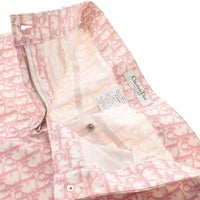 Christian Dior Rhinestone Pink Monogram White Pants - Undothedone