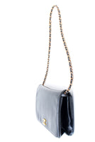 Chanel Black Patent Leather Gold CC Logo Flap Shoulder Bag - Undothedone