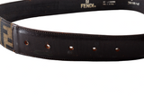 Fendi Zucca Pattern Logo Gold FF Belt - Undothedone