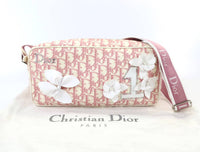 Christian Dior Pink Monogram Rhinestone Flower Pattern Shoulder Bag