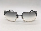 Chanel CC Logo Black Grey Rhinestone Sunglasses 4105-B - Undothedone