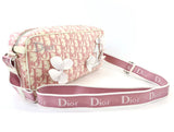 Christian Dior Pink Monogram Rhinestone Flower Pattern Shoulder Bag