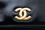 Chanel Black Patent Leather Gold CC Logo Flap Shoulder Bag - Undothedone