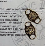 Chrome Hearts 925 Silver 22K Gold Coated Zircon Shoe Lace Locks