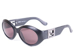 Fendi FF Logo Oval Black Red Tinted Sunglasses SL7548 - Undothedone