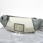 Chanel Sports CC Logo Grey White Waist Shoulder Bag