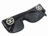 Chanel CC Logo Black Rhinestone Sunglasses - Undothedone