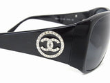 Chanel CC Logo Black Rhinestone Sunglasses - Undothedone