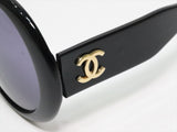 Chanel Black Gold Logo Oval Kurt Cobain Sunglasses - Undothedone