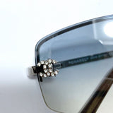 Chanel 4093-B Swarovski CC Logo Blue Tinted Silver Sunglasses - Undothedone