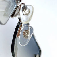 Chanel 4093-B Swarovski CC Logo Blue Tinted Silver Sunglasses - Undothedone