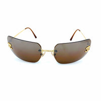 Chanel CC Logo Gold Brown Tinted Sunglasses 4017-D