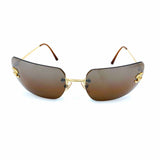 Chanel CC Logo Gold Brown Tinted Sunglasses 4017-D