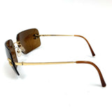 Chanel CC Logo Gold Brown Tinted Sunglasses 4017-D