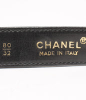 Chanel Lambskin Gold CC Logo Black Waist Belt - Undothedone