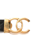 Chanel Lambskin Gold CC Logo Black Waist Belt - Undothedone